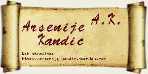 Arsenije Kandić vizit kartica